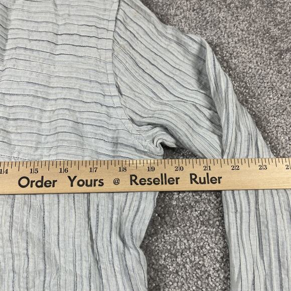 J Jill Button Up Blouse Womens Medium Linen Rayon Boho Bohemian Relaxed - Picture 10 of 12